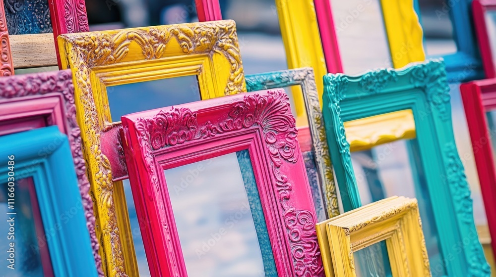 Poster A collection of colorful picture frames displayed together