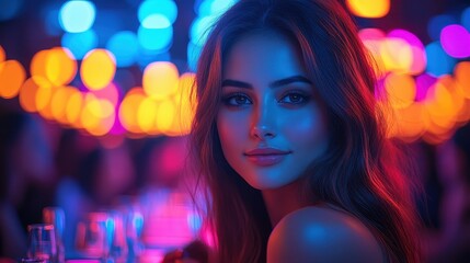 Vibrant nail art competition setting with dazzling colorful designs