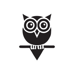 owl logo vector black