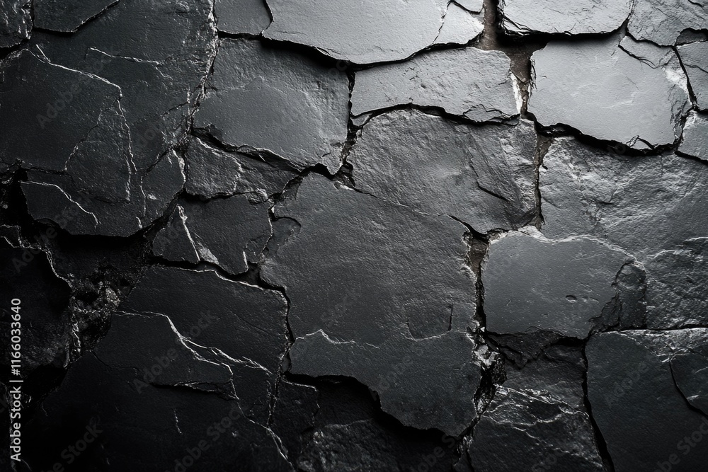 Poster a close-up of a cracked concrete wall with a light source shining on it