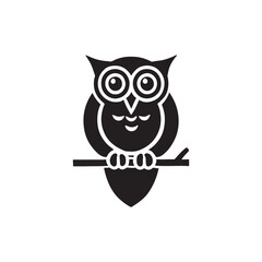 owl logo vector black