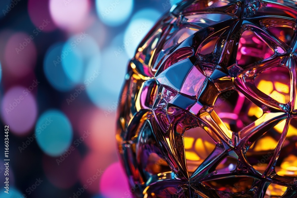 Poster a close-up shot of a glass ball with soft lights in the background, great for capturing intimate mom
