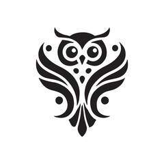 owl logo vector black