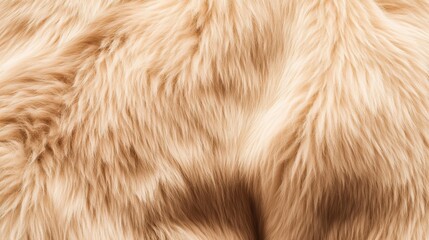 Fototapeta premium Soft fuzzy texture, plush faux fur fabric, beige pink color, cozy blanket material, close-up detail, fluffy surface, warm tones, luxurious fur background, tactile texture, shaggy pile, neutral pastel 