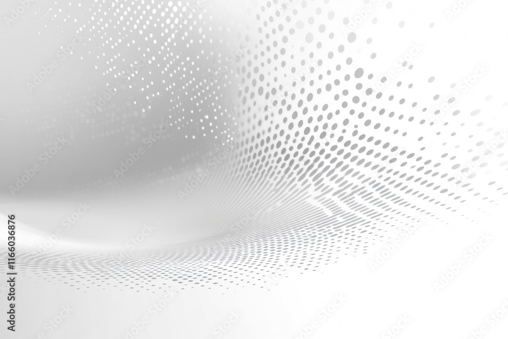 Poster abstract design with white dots on a clean background