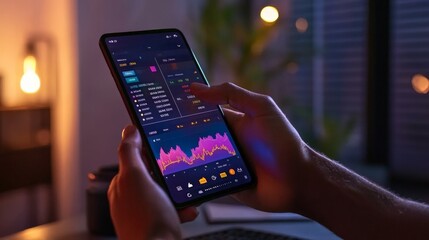 Reviewing Digital Finance App in Ambient Light