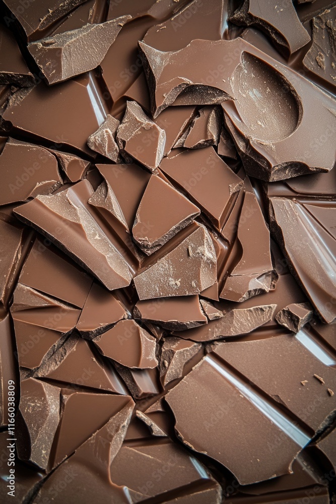 Poster a detailed shot of a single piece of chocolate, ideal for use in food-related contexts