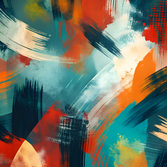 Abstract brushstrokes of vibrant color.