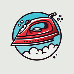 electric iron  black vector