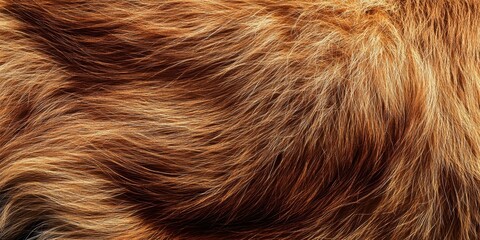 Naklejka premium Animal fur texture, extreme close-up, warm brown tones, soft hair strands, organic pattern, natural background, macro photography, silky texture, mammal skin, rich earthy colors, fine details, abstrac