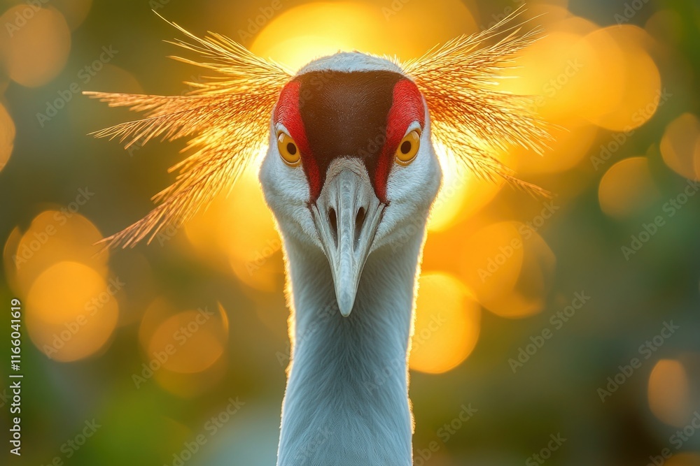 Poster a close-up shot of a bird against a bright colorful background