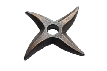 Black Coated Ninja Star with Four Blades