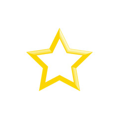 3d gold yellow star isolated on white