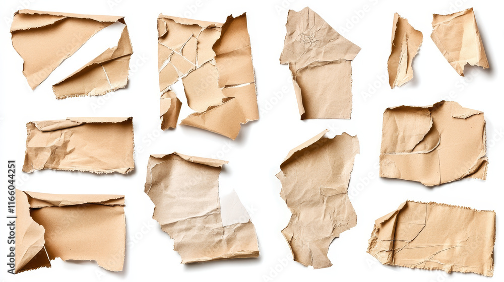 Poster newspaper scrap for collage with torn and ripped edges. realistic vector illustration set of cut and
