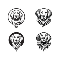 Golden Retriever head logo collection