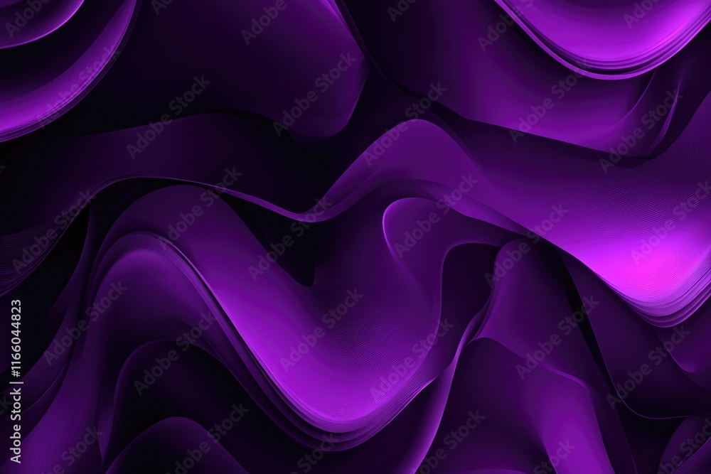Poster abstract design featuring wavy lines on a purple background