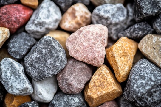 Colorful small stones close-up background texture.