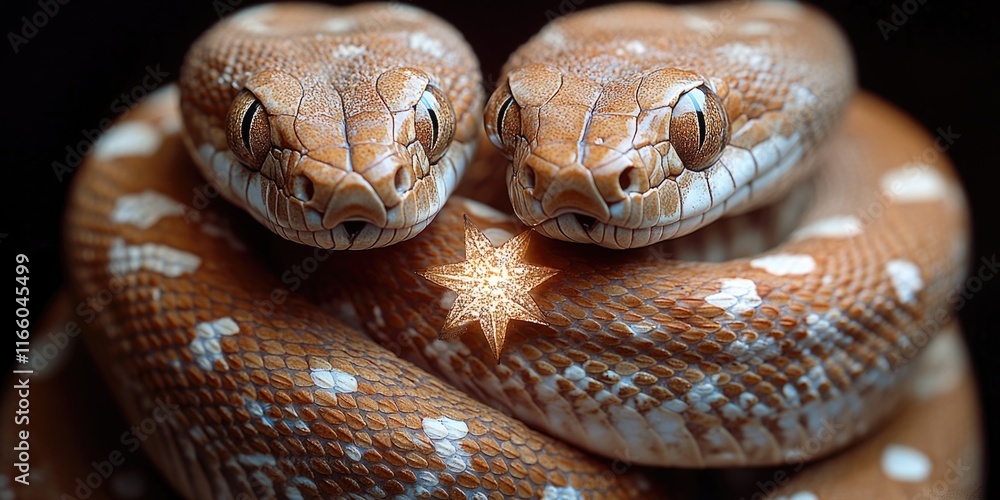 Aufkleber A close-up view of a snake's face with distinctive eye features