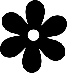 Cute Simple flower shape silhouette Isolated.
Hand drawn flower black silhouette.
Transparent background.