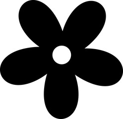 Cute Simple flower shape silhouette Isolated.
Hand drawn flower black silhouette.
Transparent background.