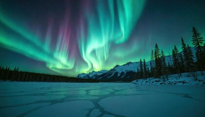 Nail Art Northern Lights Night