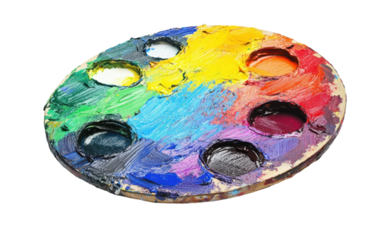 Watercolor Paint Palette with Pastel Shades