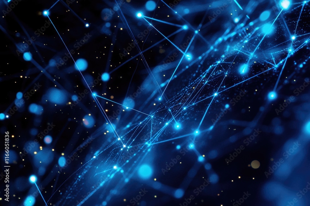 Poster a close-up view of intricate patterns featuring dots and lines on a dark blue background, ideal for 