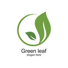 Green leaf logo design simple concept Premium Vector