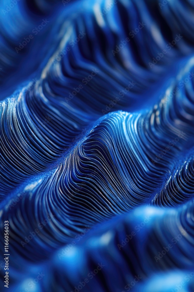 Poster a close-up shot of a blue wave pattern, perfect for use in designs and illustrations