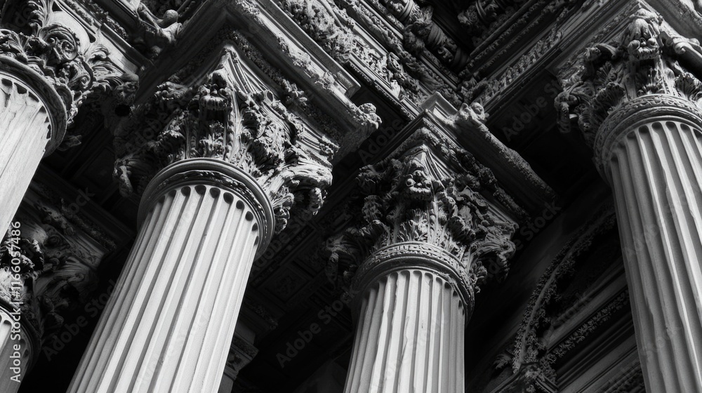 Aufkleber A historic structure with iconic pillars, suitable for use in architectural or nostalgic contexts