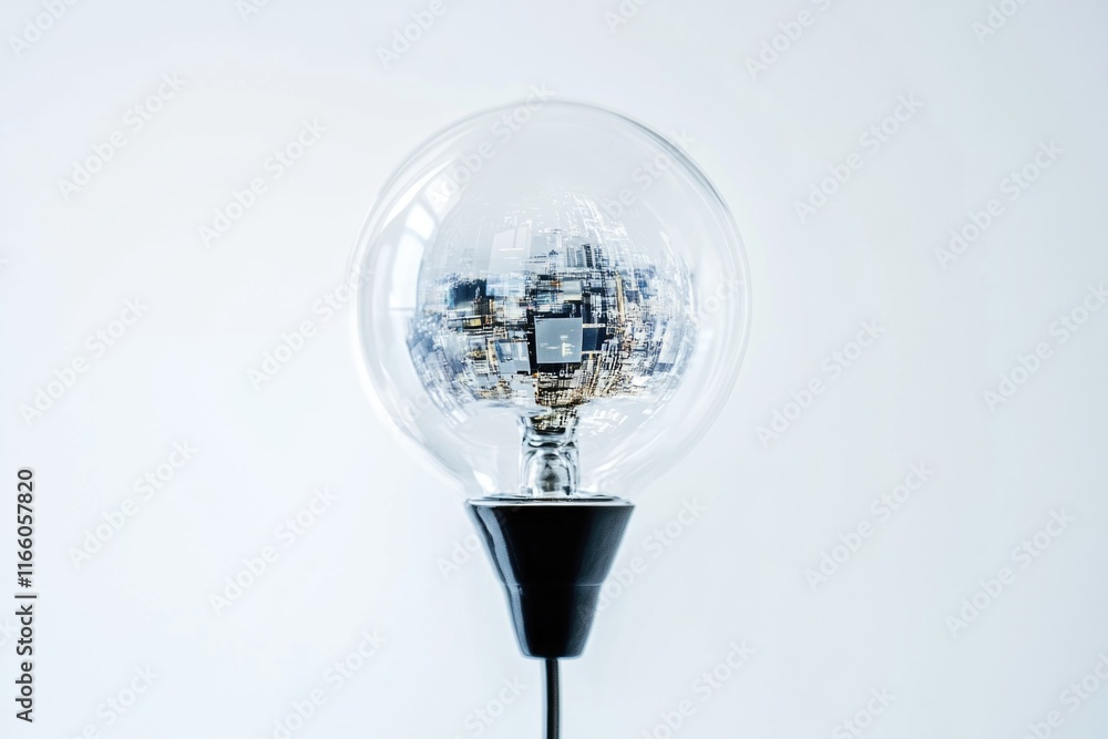 Poster A close-up shot of a desk clock light bulb with hands and numbers inside, ideal for use in illustrations about time management, schedules, or office settings