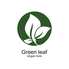 Green leaf logo design simple concept Premium Vector