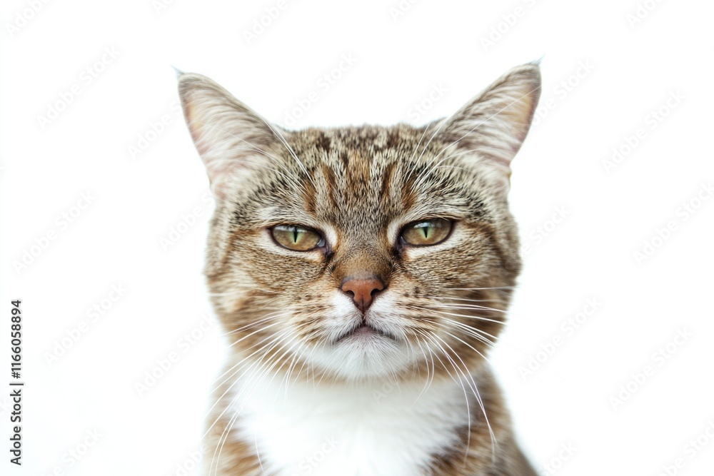 Poster close-up shot of a curious cat staring directly at the lens