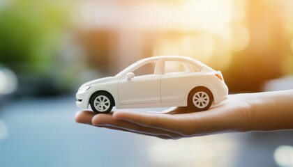 Fototapeta premium Mechanic'S Hand Holding Car Service And Inspection, Ensuring Customer Satisfaction With Service Guarantee.