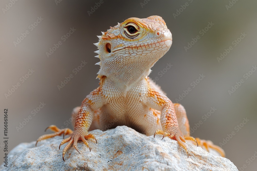 Poster a close-up view of a reptile on a rocky surface