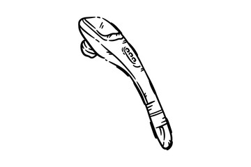 Massager massage electric device, hand drawn icon doodle vector illustration