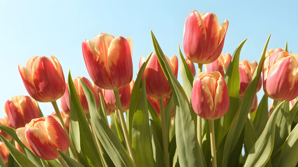 hyper-realistic digital art illustration of beautiful tulips in full bloom