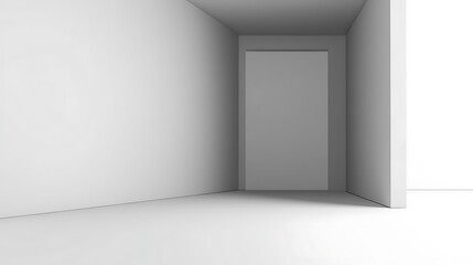 Fototapeta premium Minimalist White Room Interior Design With Doorway