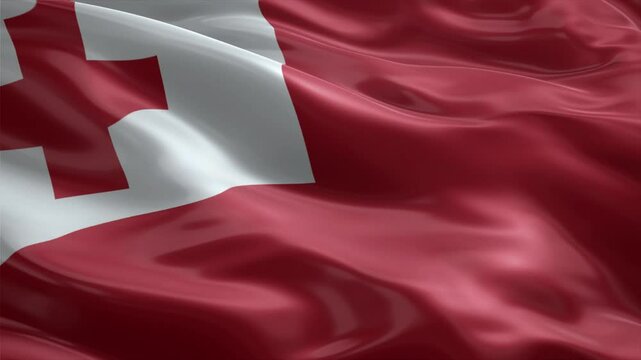 tonga country flag waving for 10 seconds in high quality