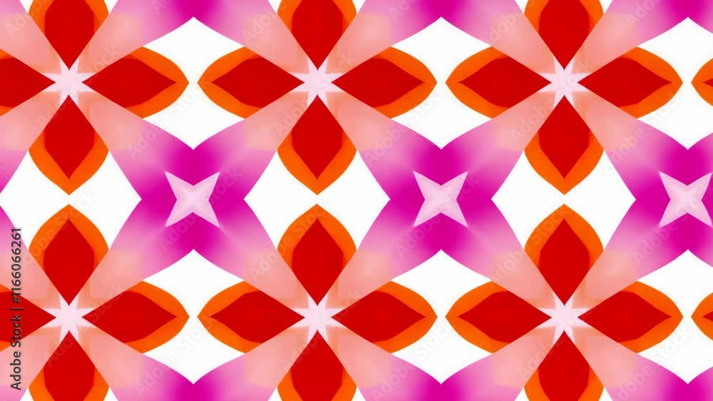 Poster bright floral pattern featuring intertwining shapes and vibrant colors in a continuous design