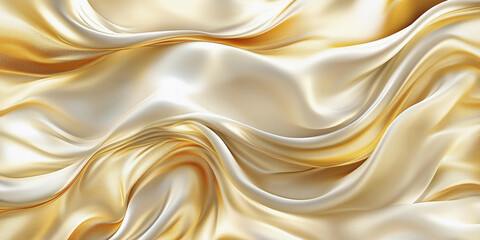 Obraz premium Soft satin fabric with golden waves and textures