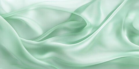 Obraz premium Soft green silk fabric creates an elegant texture