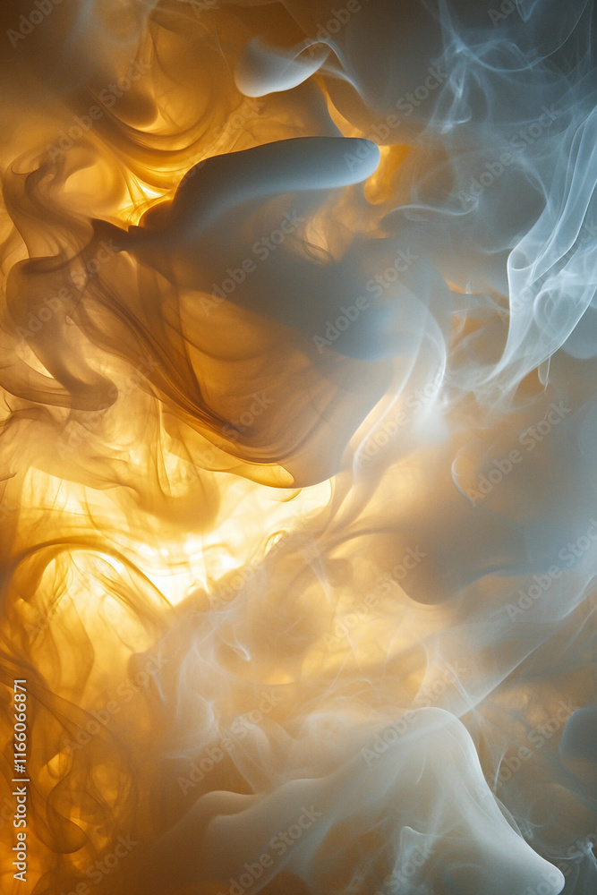 Poster colorful smoke swirl creating abstract art form