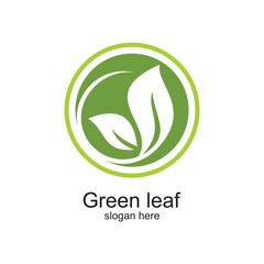 Green leaf logo design simple concept Premium Vector