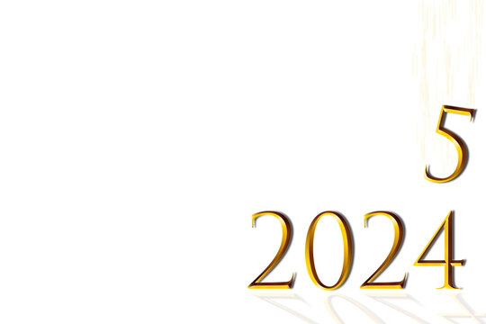 Concept idea to visualize the coming new year to represent 2024 being replaced by 2025 with the 5 falling onto the 4 with ad or copy space