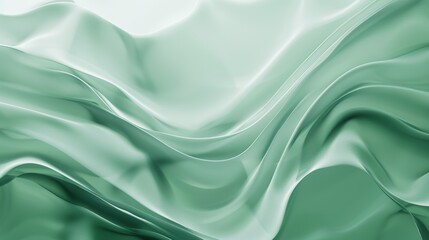 Light green wallpaper background flowing gracefully, creating an elegant and modern design with a soft, luxurious texture and gentle curves
