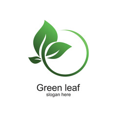 Green leaf logo design simple concept Premium Vector