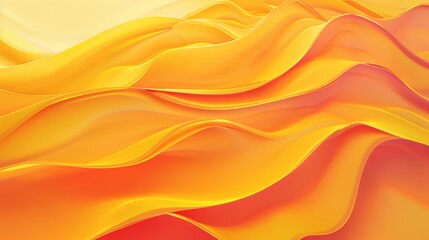 Obraz premium Smooth, flowing waves create an abstract design in shades of yellow and orange, perfect for a modern and vibrant wallpaper