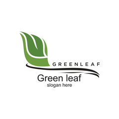 Green leaf logo design simple concept Premium Vector