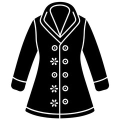 winter coat silhouette icon design